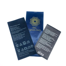 Custom Garment Silk Screen Printed 100% Polyester Satin Or Nylon Materials Wash Care Label And Size Label